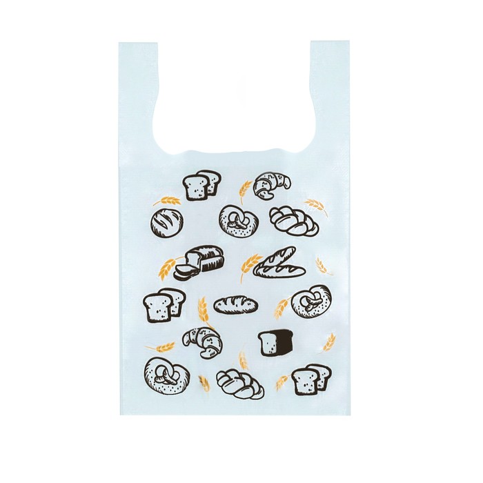 Пакет майка, полиэтиленовый «Хлеб», белый, 26×48 см, 8 мкм - Фото 1