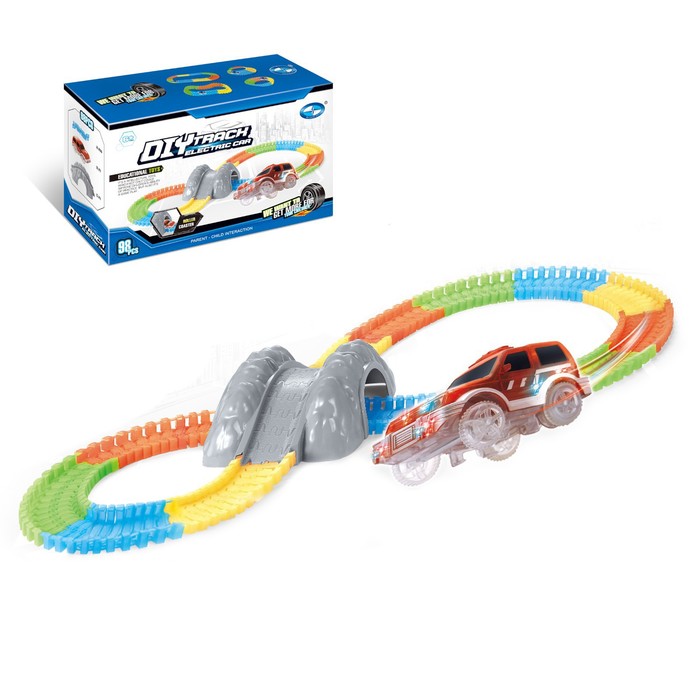 УЦЕНКА Автотрек «Магический трек», гибкий, светится, 98 деталей - Фото 1