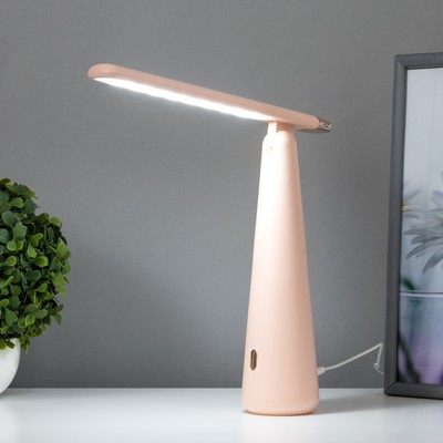 Лампа настольная «Страйк» LED 3 режима 1.5 Вт USB розовый 6.8×6.8×28.5 см RISALUX