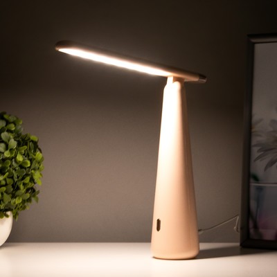 Лампа настольная «Страйк» LED 3 режима 1.5 Вт USB розовый 6.8×6.8×28.5 см RISALUX