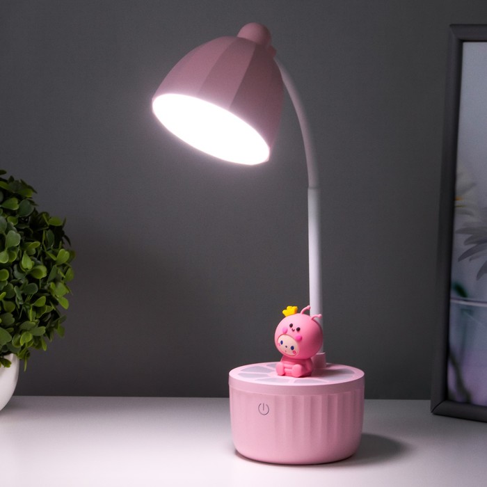 Лампа настольная "Мини жук" LED 3 режима 6,4Вт USB розовый 10х10х37,5 см RISALUX - фото 1886850506