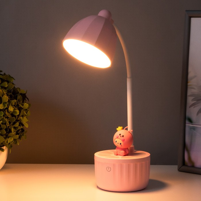 Лампа настольная "Мини жук" LED 3 режима 6,4Вт USB розовый 10х10х37,5 см RISALUX - фото 1907453882