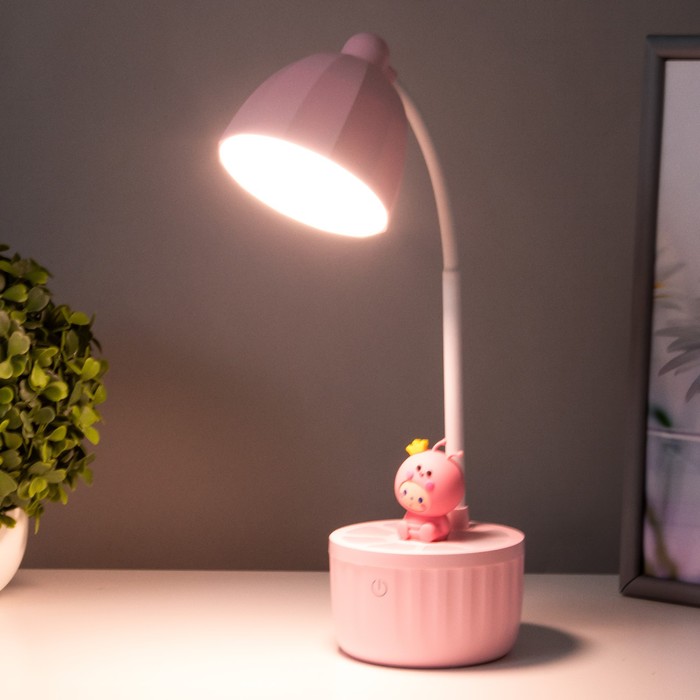 Лампа настольная "Мини жук" LED 3 режима 6,4Вт USB розовый 10х10х37,5 см RISALUX - фото 1886850508