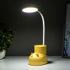 Лампа настольная "Ботинок кот" LED 3 режима 3Вт USB органайзер желтый 8х11х31 см RISALUX - Фото 4
