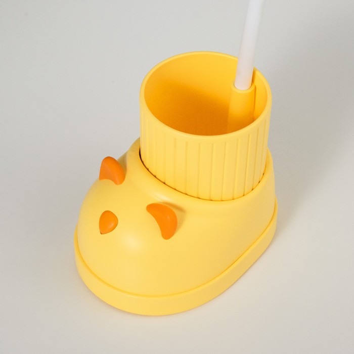 Лампа настольная "Ботинок кот" LED 3 режима 3Вт USB органайзер желтый 8х11х31 см RISALUX - фото 1907453901
