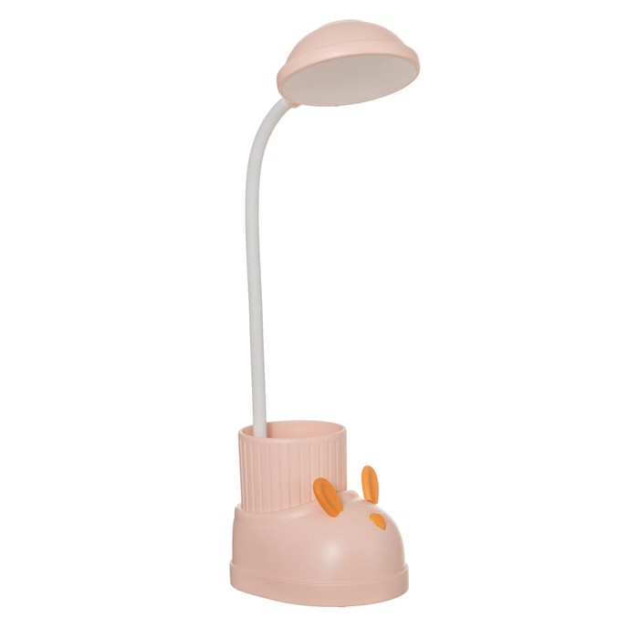 Лампа настольная "Ботинок заяц" LED 3 режима 3Вт USB органайзер  розовый 8х11х31 см RISALUX - фото 1907453937
