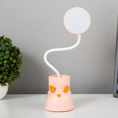 Лампа настольная «Ботинок заяц» LED 3 режима 3 Вт USB органайзер розовый 8×11×31 см RISALUX