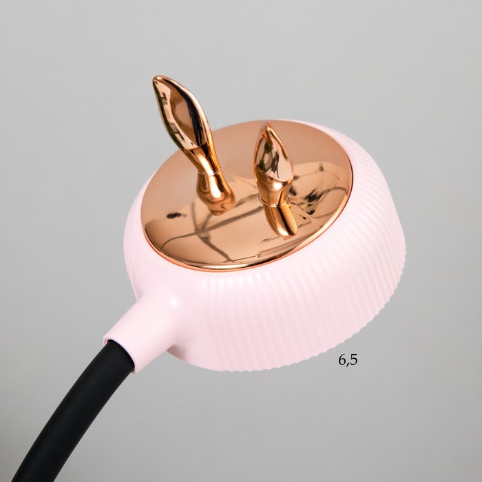 Лампа настольная "Ушки" LED 3 режима 2Вт USB розовый 6х12х37 см RISALUX - фото 1907453944