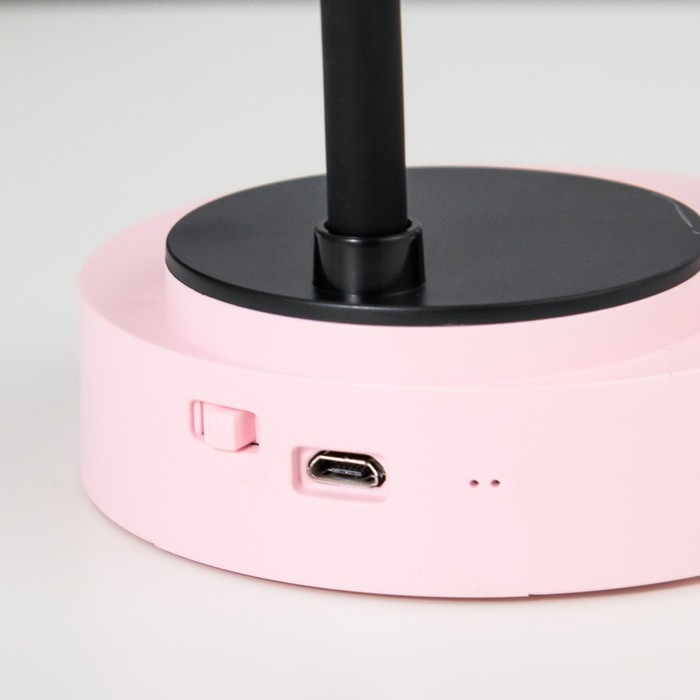 Лампа настольная "Ушки" LED 3 режима 2Вт USB розовый 6х12х37 см RISALUX - фото 1907453947