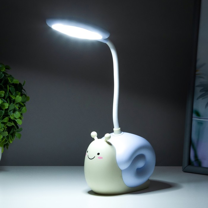 Лампа настольная "Улитка" LED 1 режим 4,2Вт USB синий 8,5х13х29 см RISALUX - фото 1888331118