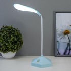 Лампа настольная "Гексагон лайт" LED 1 режим 2Вт 3ААА голубой 12х12х41 см RISALUX - Фото 2