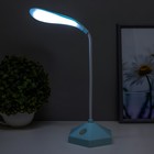 Лампа настольная "Гексагон лайт" LED 1 режим 2Вт 3ААА голубой 12х12х41 см RISALUX - Фото 3