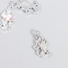 Декор для творчества металл, стразы "Кошечка в короне" 2х1 см (комплект 3 шт) - фото 21616559