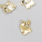 Декор для творчества металл, эмаль, стразы "Слонёнок" 1,6х1,5 см (комплект 4 шт) - фото 21616603