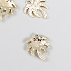 Декор для творчества металл, стразы "Пальма" золото 2х1,8 см 7529983