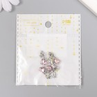 Декор для творчества металл, стразы "Кошечка" серебро 1,6х0,7 см (комплект 3 шт) - фото 24596555