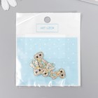 Декор для творчества металл, стразы "Мордочка зайки" золото 2,1х1,5 см (комплект 4 шт) - фото 24579046