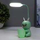 Настольная лампа "Лосяш" LED 3Вт USB АКБ зеленый 9,5х8,5х25 см - Фото 3
