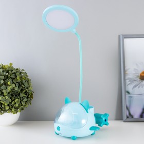 Настольная лампа "Милый мишка" LED 3,5Вт USB АКБ синий 12х15х32 см RISALUX