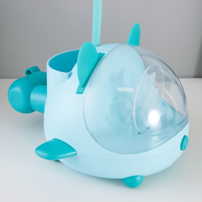 Настольная лампа "Милый мишка" LED 3,5Вт USB АКБ синий 12х15х32 см RISALUX - фото 1907454029