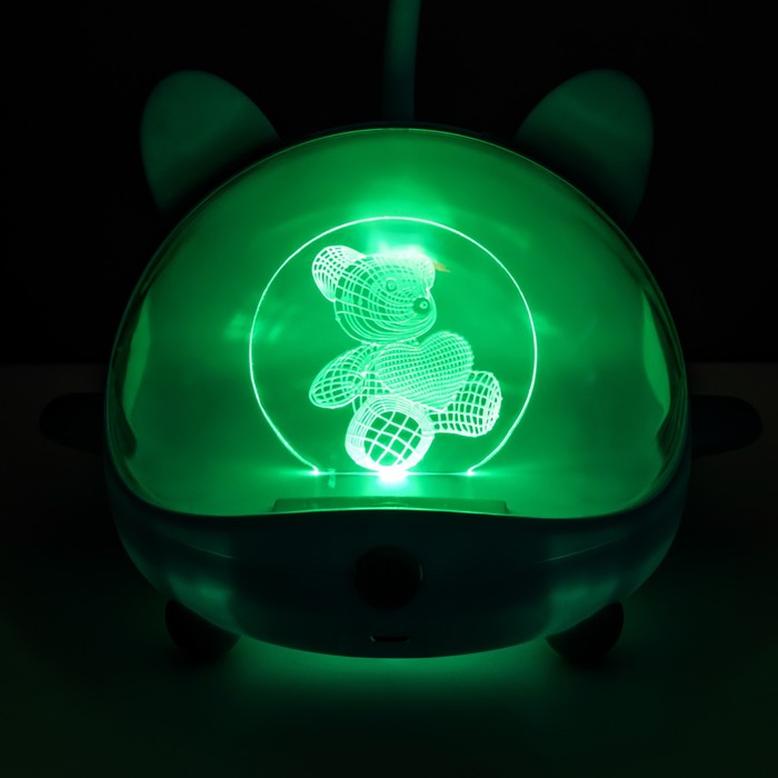 Настольная лампа "Милый мишка" LED 3,5Вт USB АКБ синий 12х15х32 см RISALUX - фото 1907454026
