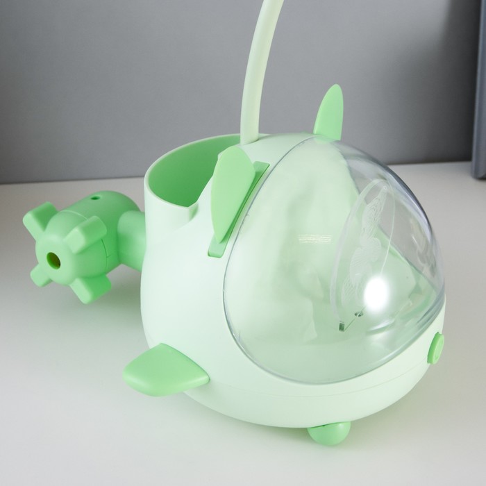 Настольная лампа "Милый мишка" LED 3,5Вт USB АКБ зеленый 12х15х32 см RISALUX - фото 1886850674