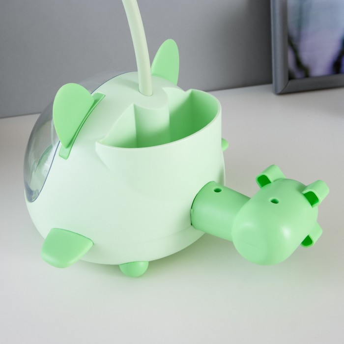 Настольная лампа "Милый мишка" LED 3,5Вт USB АКБ зеленый 12х15х32 см RISALUX - фото 1907454050