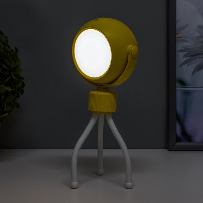 Настольная лампа "Октопус" LED 2Вт USB АКБ желтый 6х6х20,5 см RISALUX - фото 1886850702