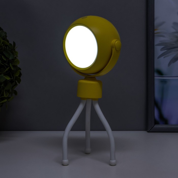 Настольная лампа "Октопус" LED 2Вт USB АКБ желтый 6х6х20,5 см RISALUX - фото 1886850703