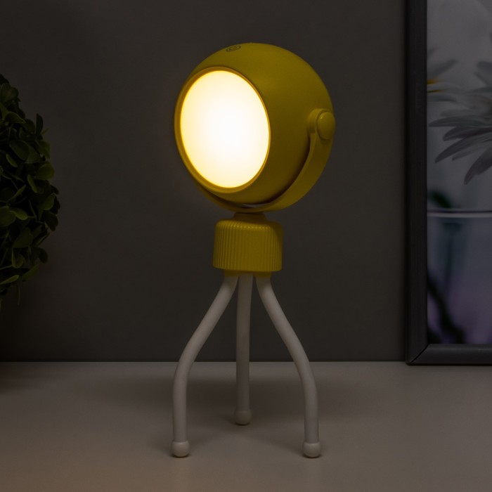 Настольная лампа "Октопус" LED 2Вт USB АКБ желтый 6х6х20,5 см RISALUX - фото 1907454079