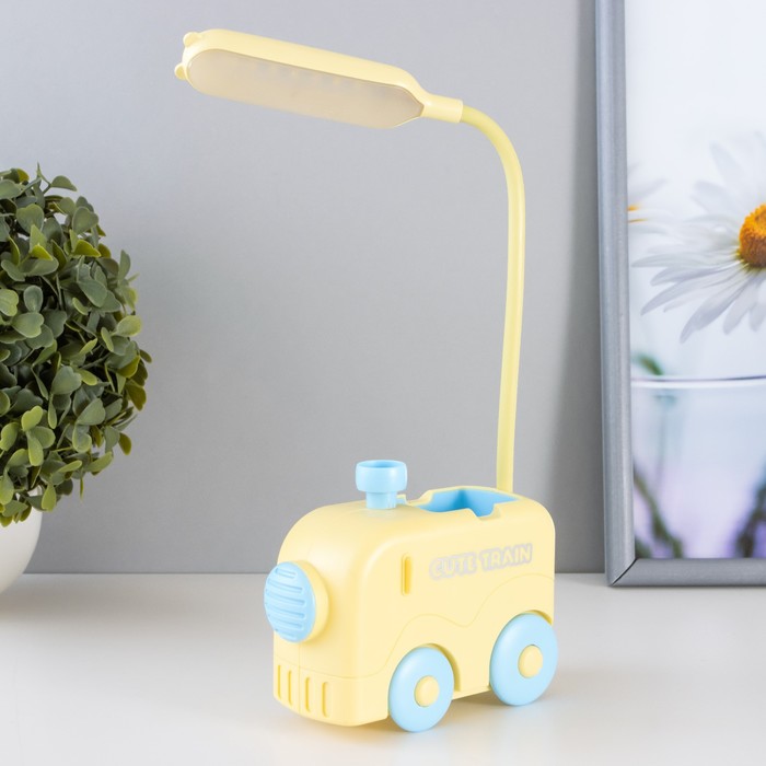Настольная лампа "Паровоз" LED 1,5Вт USB АКБ желто-синий 11,5х34 см RISALUX - Фото 1