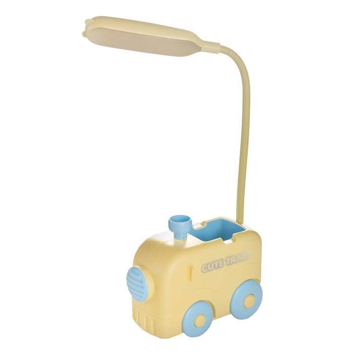 Настольная лампа "Паровоз" LED 1,5Вт USB АКБ желто-синий 11,5х34 см RISALUX - фото 1888331268