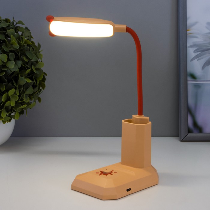Настольная лампа "Малыш" LED 1Вт USB АКБ бежевый 7,1х10х26 см RISALUX - фото 1886850729