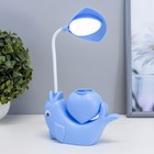 Настольная лампа "Дельфин" LED 3Вт USB АКБ синий 14,5х5х28 см RISALUX - Фото 2