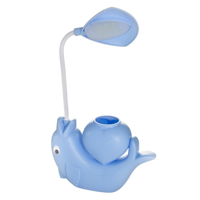 Настольная лампа "Дельфин" LED 3Вт USB АКБ синий 14,5х5х28 см RISALUX - фото 1886850755