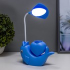 Настольная лампа "Дельфин" LED 3Вт USB АКБ синий 14,5х5х28 см RISALUX - Фото 4