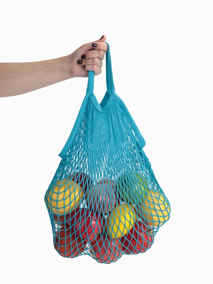 Авоська 37 х 20 см, ручка 12 см, клетка 1.5 см, бирюзовая 7580699 Авоська 37 х 20 см, ручка 12 см, клетка 1.5 см, бирюзовая 7580699