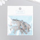 Коннектор для творчества металл 4 ушка "Листики" серебро 2,4х0,8 см 7586225