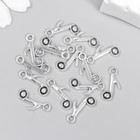 Декор для творчества металл "Музыкальная нота" серебро 1,7х0,4 см (комплект 15 шт) - фото 21617051