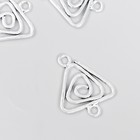 Коннектор для творчества металл 2 ушка "Завиток - треугольник" серебро 3,2х2,4 см (6 шт) - фото 804864933