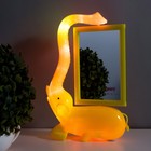 Настольная лампа с фоторамкой, зеркалом "Слон" LED 5Вт USB RGB желтый 17х6,5х28 см RISALUX - фото 6613874