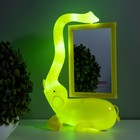 Настольная лампа с фоторамкой, зеркалом "Слон" LED 5Вт USB RGB желтый 17х6,5х28 см RISALUX - фото 6613875