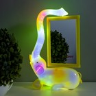 Настольная лампа с фоторамкой, зеркалом "Слон" LED 5Вт USB RGB желтый 17х6,5х28 см RISALUX - фото 6613876