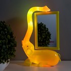 Настольная лампа с фоторамкой, зеркалом "Слон" LED 5Вт USB RGB желтый 17х6,5х28 см RISALUX - фото 6613877