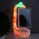Настольная лампа с фоторамкой, зеркалом "Жираф" LED 3Вт USB RGB белый 17х8х30 см RISALUX - фото 6613891