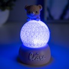 Ночник "Мишка" LED от батареек розовый 6х6х10 см RISALUX 7623773 - фото 2373895