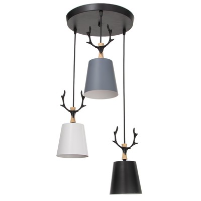 Светильник 2705/3 E27 40 Вт черный-белый-серый 30×30×13-90 см