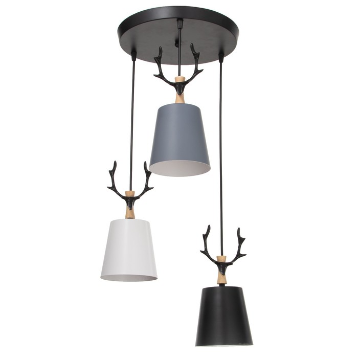 Светильник 2705/3 E27 40 Вт черный-белый-серый 30×30×13-90 см - Фото 1