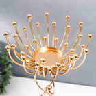 Подсвечник металл на 1 свечу "Временная петля с шариками" золото 35х13х13 см - фото 25495455