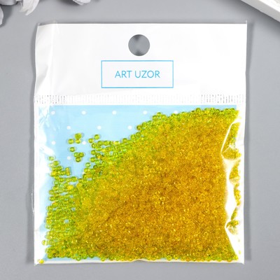 Бисер круглый 12/0 «Жёлтый прозрачный», 20 г